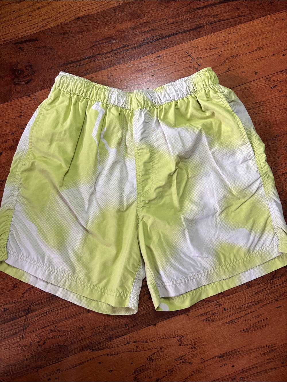 Urban Outfitters Neon Lime and White Swim Trunks